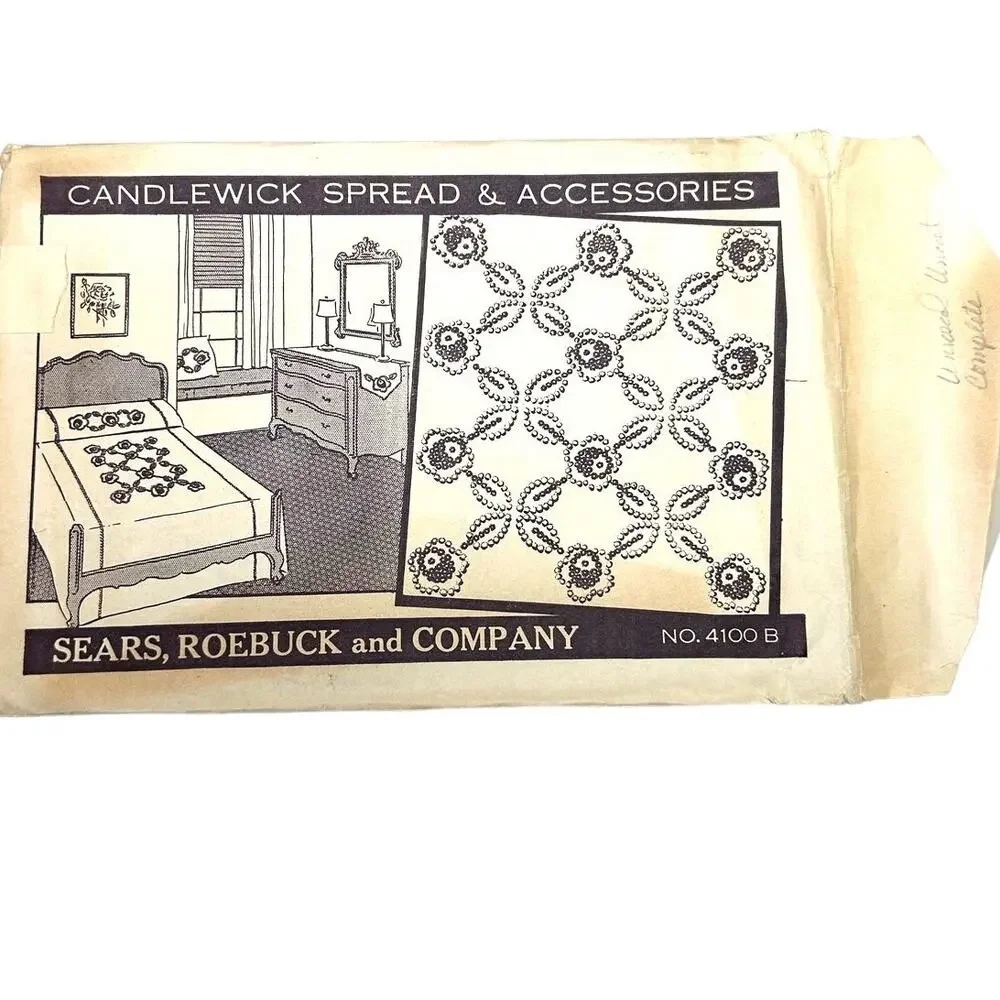 Vintage Candlewicking Hot Iron Transfers Sears, Roebuck‎ and Co. #4100 B HTF
